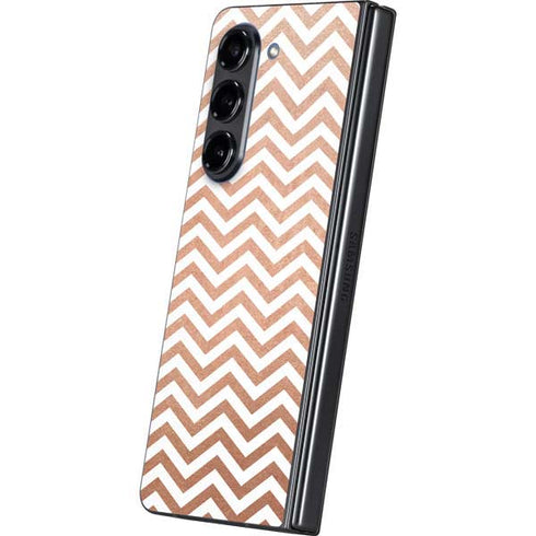 Rose Gold Chevron Galaxy Z Fold5 5G Skin